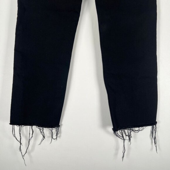 NWOT RE/DONE ORIGINALS Stove Pipe High Rise Raw Hem Jet Black SELF/CORP Jeans 26 - Picture 13 of 16